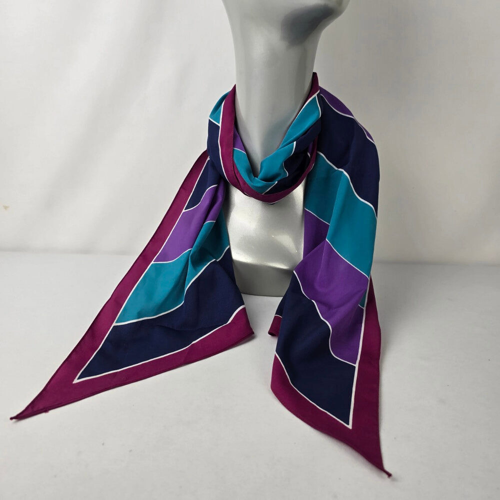 Vintage Blue & Purple Straight Scarf